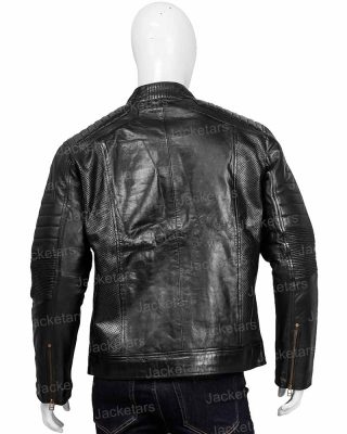 Men Johnson Black Leather Jacket | Black Johnson Leather Jacket