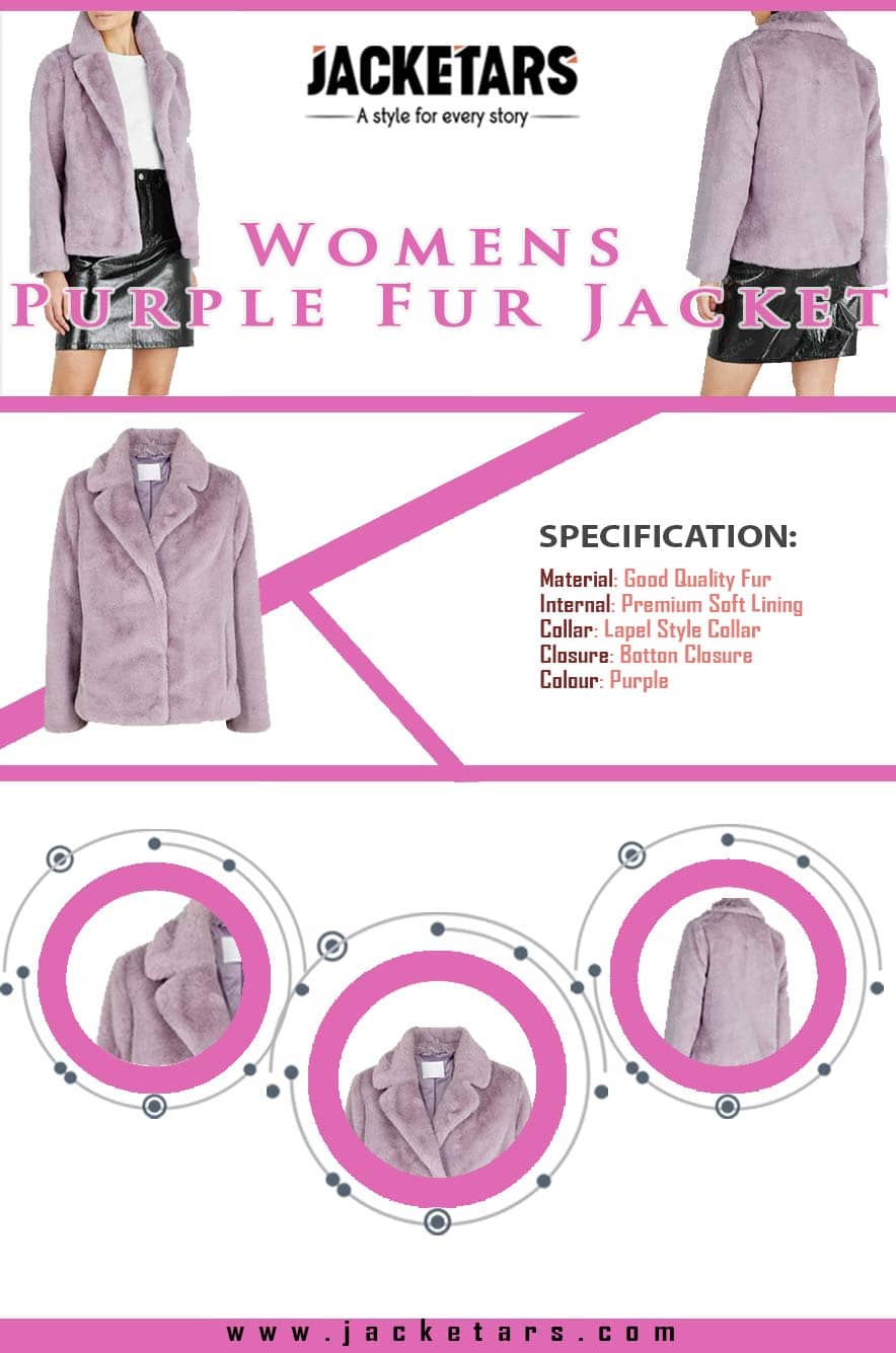 Womens Purple Fur Jacket-min