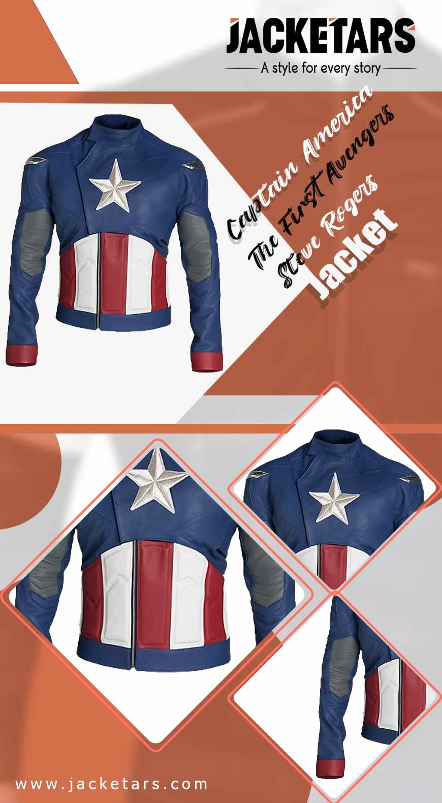 Captain America The First Avengers Steve Rogers Jacket info 