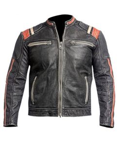 Men N7 Mass Effect 3 Biker Jacket | N-7 Motorcycle Black Leather Jacket