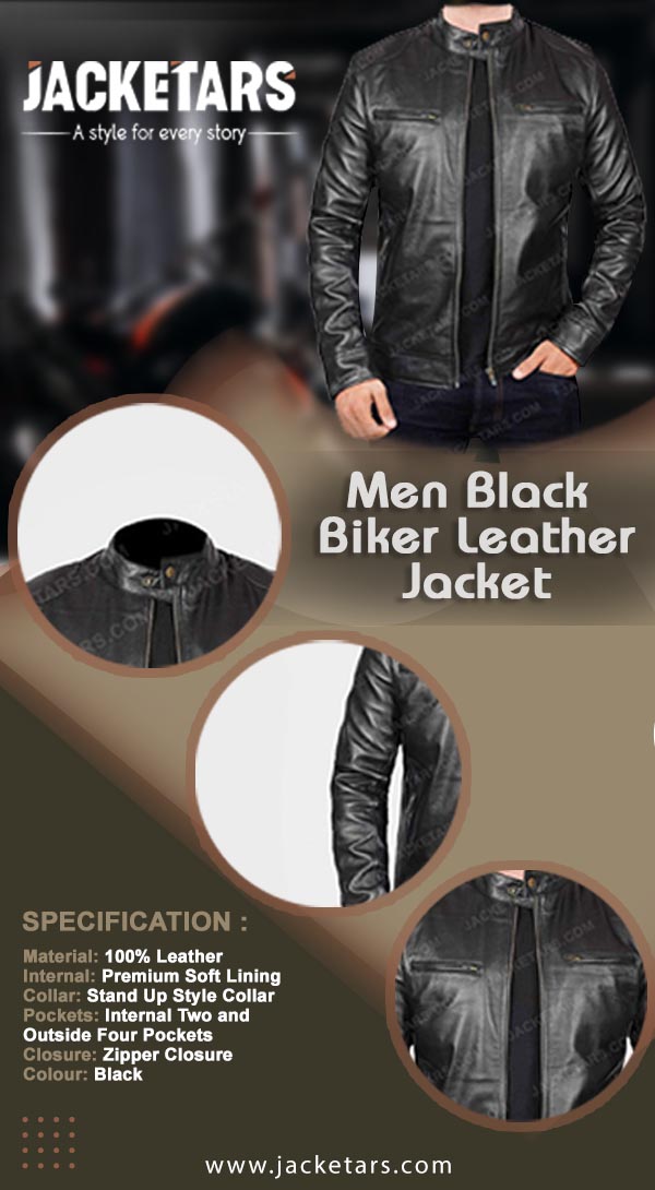 Black Cafe Racer Jacket