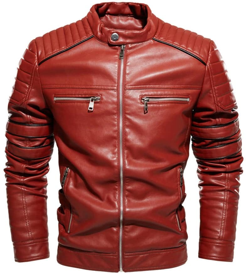 Mens Red Vintage Leather Jacket  Mens Leather Jacket - Jacketars