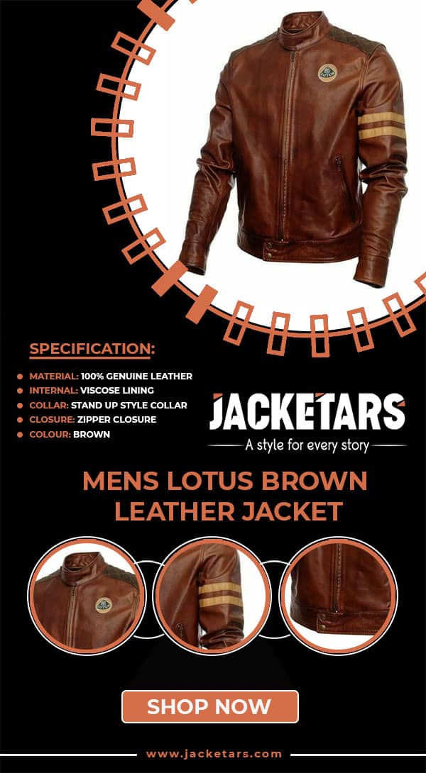 Mens Lotus Leather Brown Jacket