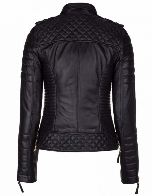 Womens Slim Fit Biker Leather Jacket | Womens Biker Jacket -Jacketars