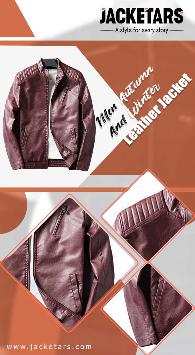 Men Autumn And Winter Leather Jacket info