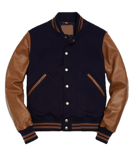 Wool Black/Brown Galsang Varsity Jacket - Jackets Masters