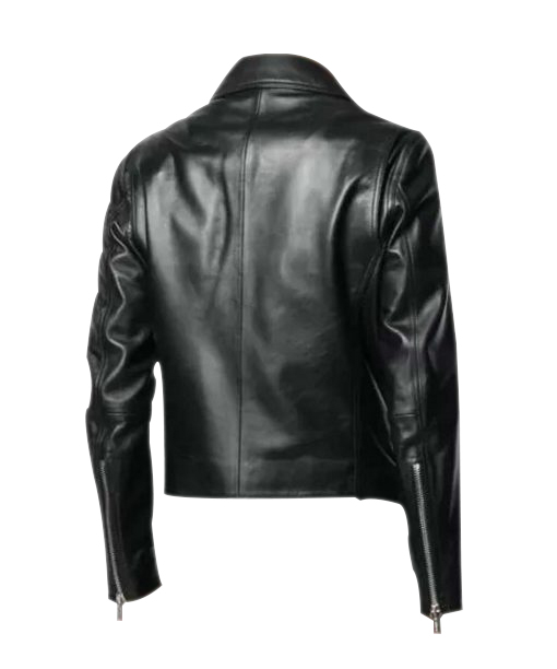 Mens Biker Black Leather Jacket | Black Motorcycle Leather Jacket