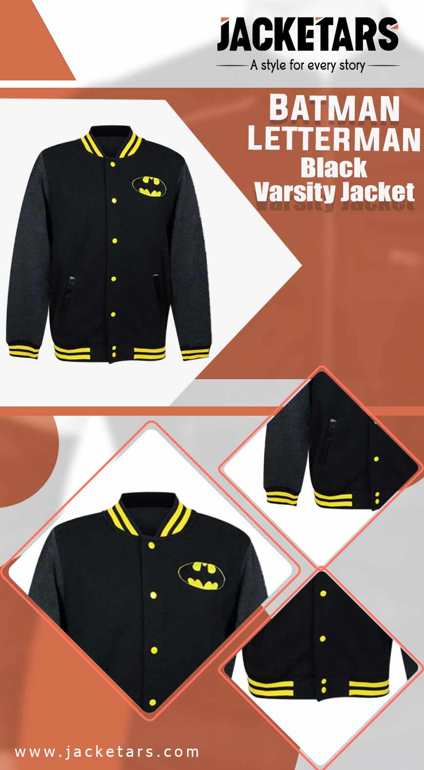 Batman Lettermen Black Varsity Jacket INFO