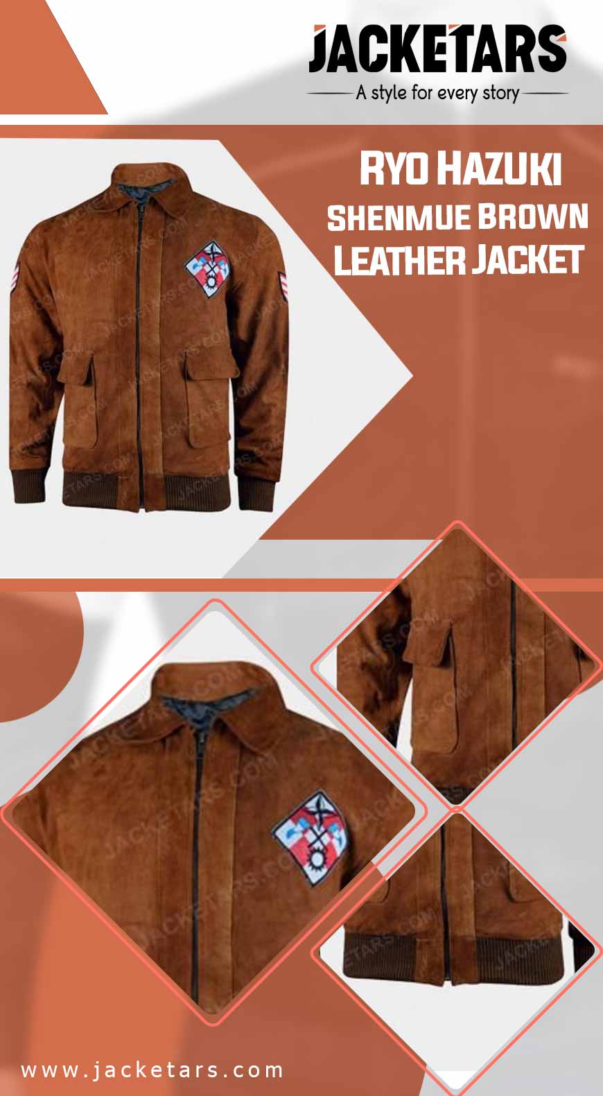 Ryo Hazuki Shenmue Brown Leather Jacket info