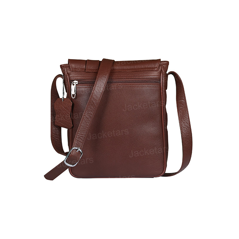 Crossbody Satchel Brown Leather Bag - Jacketars