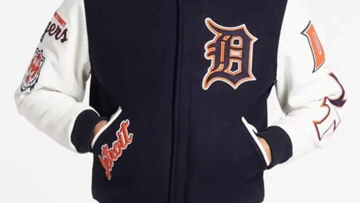Detroit Tigers Old English D Patent Satin Jacket - Maker of Jacket