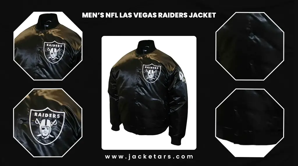 Thegenuineleather NFL Raiders Big Logo Jacket - Black