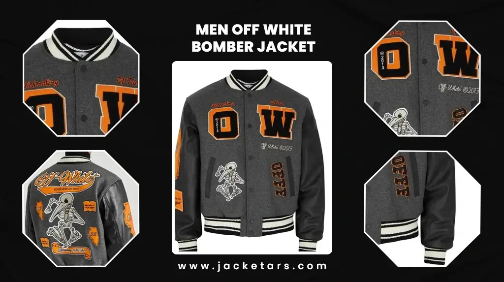 Jacketars Men Off White Bomber Jacket