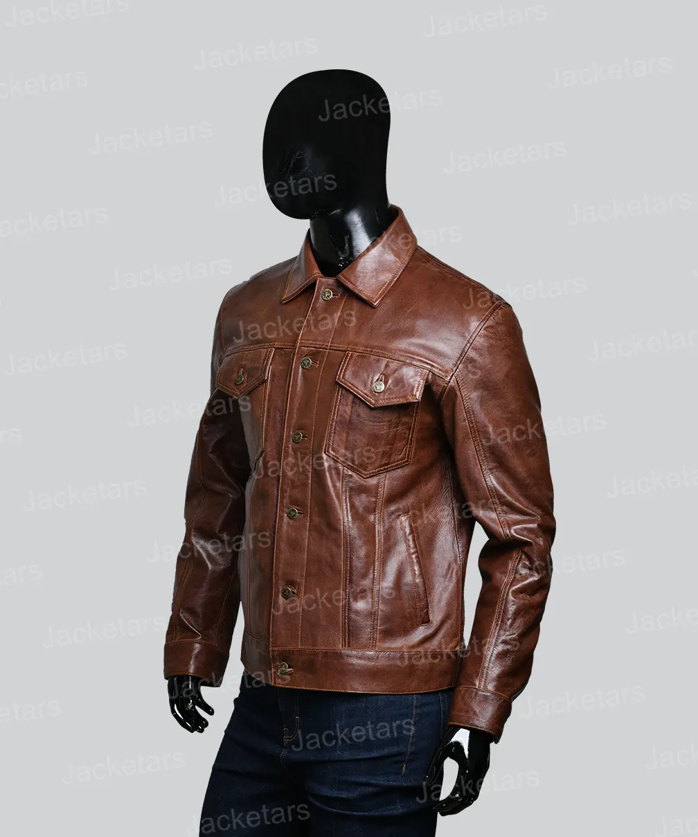 Classic Design Warm Pu Jacket Men's Casual Stand Collar - Temu