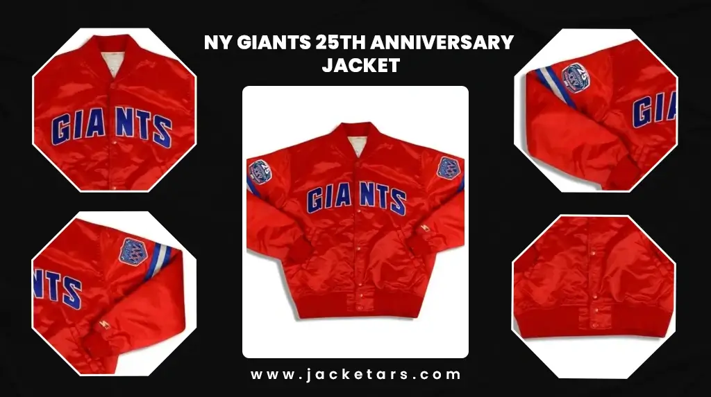 NY Giants 25th Anniversary Red Satin Jacket